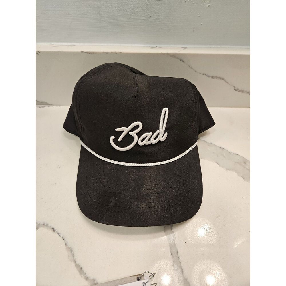 Bad Birdie "Bad" Rope Hat Snapback Golf Black White‎ Cap Adjustable Cap
